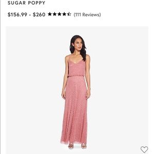 Adrianna Papell gown in Sugar Poppy color size 0 never worn tags still attached